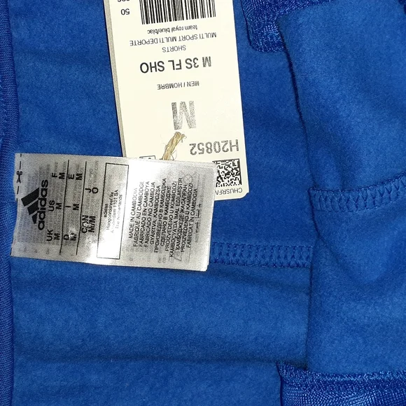 New Adidas Jogger Shorts Blue & Black Sweatshorts - Picture 3 of 4